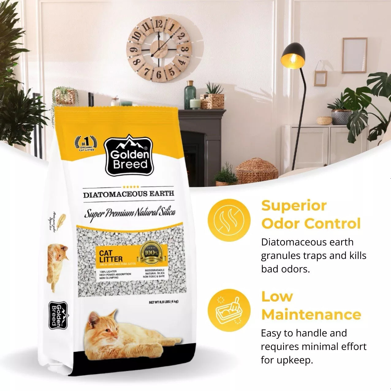 Golden Breed - Unscented Cat Litter (8.8 lbs)